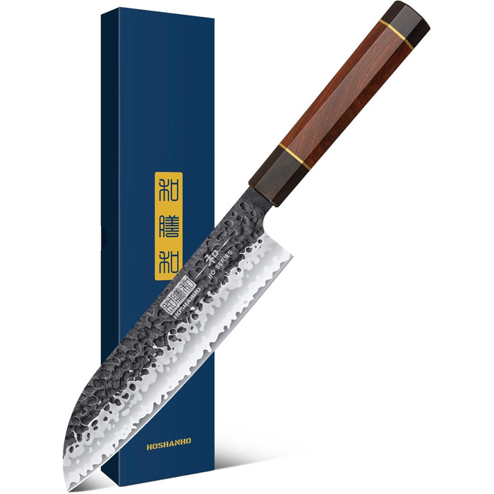 Кухонный нож ручной ковки, лезвие 18 см HOSHANHO Santoku