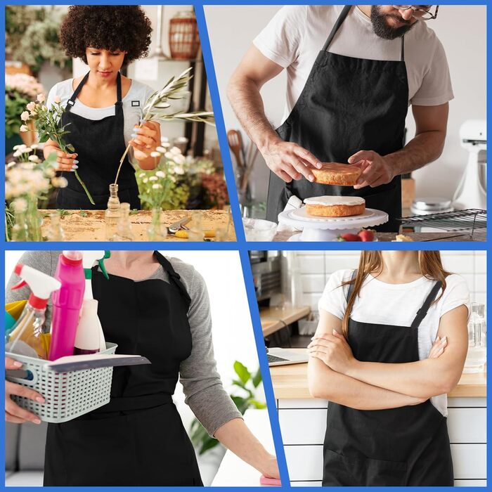 Набір кулінарних фартухів 4 шт 70 х 80 см чорний FunChaos