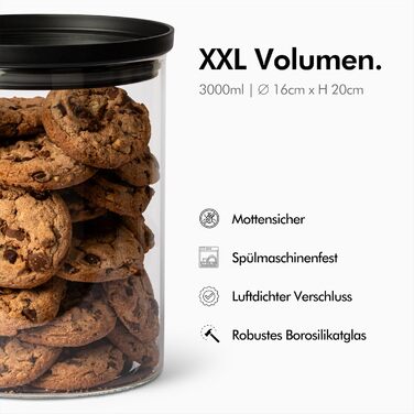 Ємність для зберігання продуктів 3000 мл з прозорою кришкою, KIVY