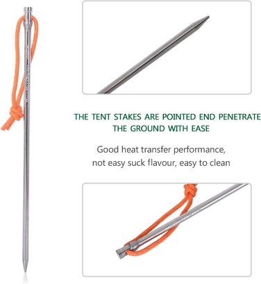Титанові кілочки для намету довжиною 20 см 8 шт. Ti4006P iBasingo