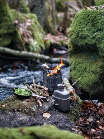 Набір для приготування їжі для виживання з сумкою, титан Boundless Voyage
