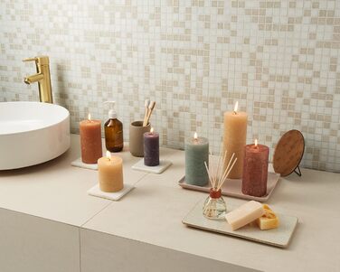 Свічка Bolsius Rustic Pillar XXL - 3 шт. и - 10 x 10 см - Декоративні побутові свічки - Час горіння 62 години - Без запаху - Містить натуральний рослинний віск - Без пальмової олії (темно-зелена)