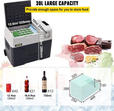 Автохолодильник 30 л 45 Вт чорний VEVOR