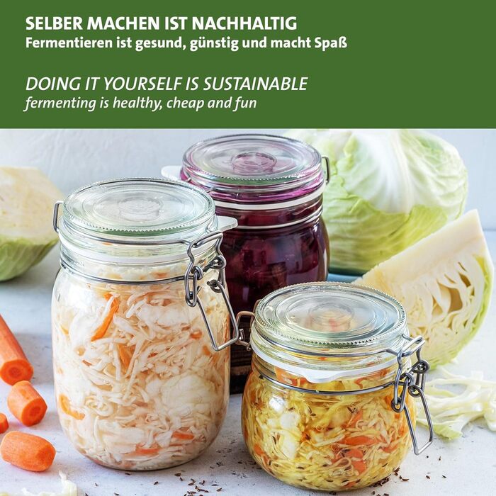 Скляний гніт для квашення та ферментації, набір 4 предмети, Ø 7 х 3,5 см Westmark