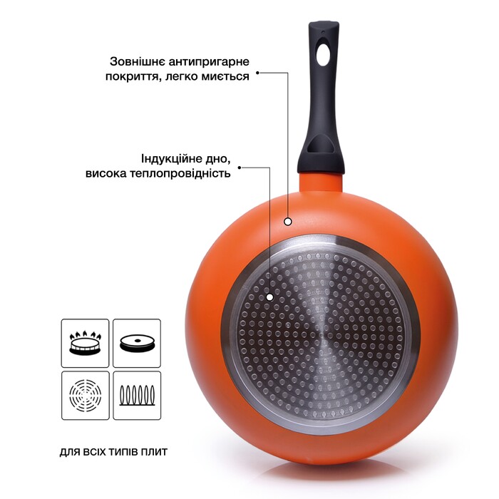 Глибока сковорідка Fissman PENETTA 26x7,8 см індукційна (4780)