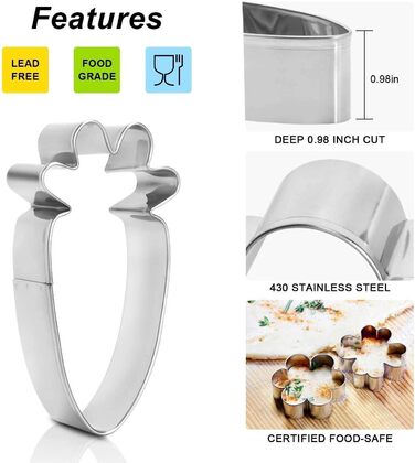 Формочки для печива Alintor, 12 шт. , виготовлені з нержавіючої сталі, металеві, формочки для печива для наповнення адвент-календаря, набір для випікання фонданового печива, прикраси торта (Великдень)