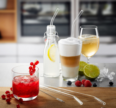 Набор трубочек для коктейля 23 см, прозрачные, 4 предмета Future Gefu