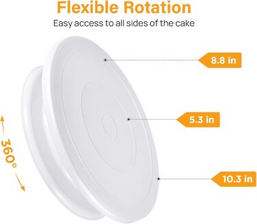 Обертова підставка для торта 28 см біла Comforty