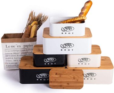 Хлібниця з кришкою 42 х 23 х 16 см чорний Theo&Cleo