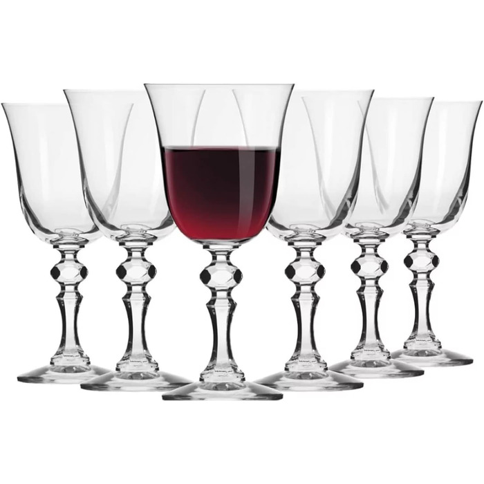 Келихи для вина konsimo Набір з 6 - Келихи для червоного вина Келихи для білого вина Aperol Spritz і келихи для шампанського Набір з 6 - Келихи для вина - Келихи для аперитиву - Кришталеві келихи для вина - 450 мл (Krista)