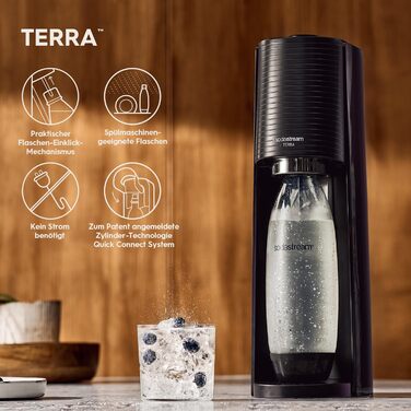 Набір для газування води, 5 предметів, 2,5 л чорний Terra SodaStream