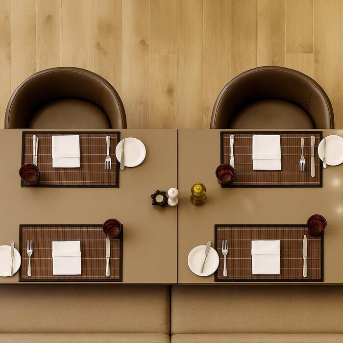 Набір із 6 сервірувальних килимків 45 x 30 см, коричневий Relaxdays