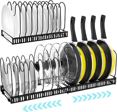 Підставки для посуду з 14 регульованими відділенями чорний ZLPBAO