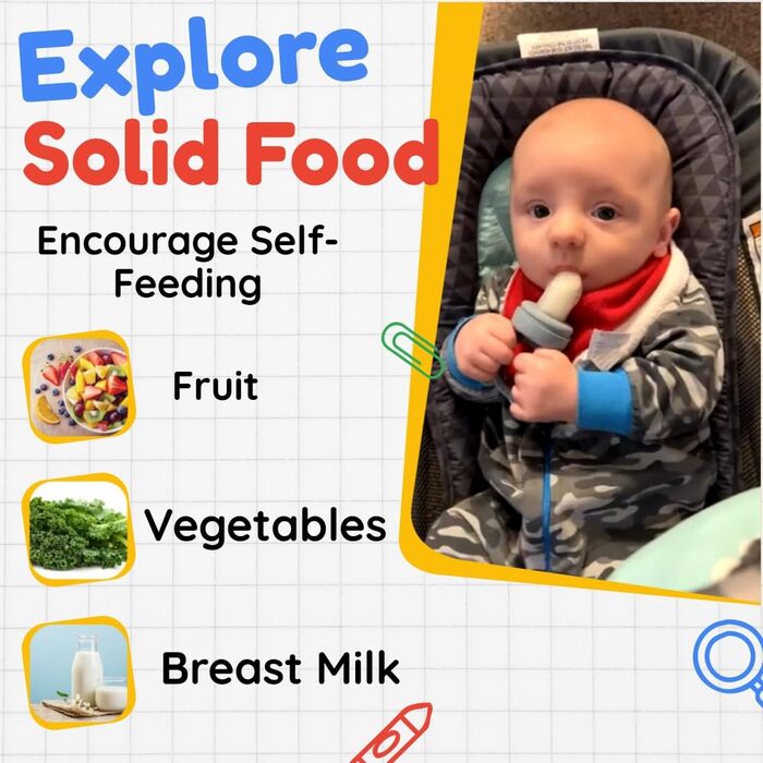 Дитина-фруктосос Силіконовий дозатор для дитячого харчування та лоток для заморожування, молочне морозиво, засіб для полегшення прорізування зубів, пустушка для самостійного годування (фіолетовий)