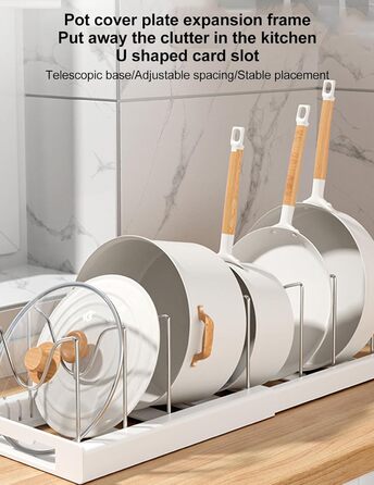 Підставка для посуду розсувна, 6 відділень, білий ZLXHDL