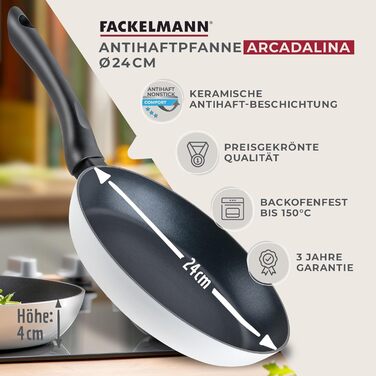 Сковорода 24 см, чорно-біла Arcadalina Fackelmann