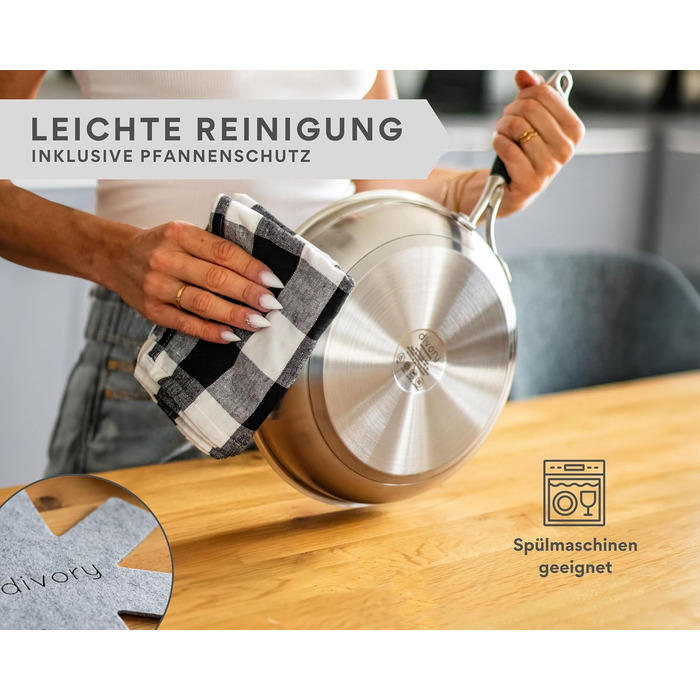 Набір із 3 сковорід 20,24,28 см із покриттям, чорні Ultime DIVORY