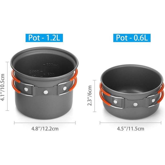 Набір кемпінгового посуду з міні-кемпінговою плитою 6 шт. Odoland