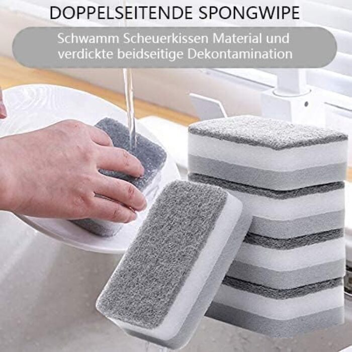 Губка чистящая, набор 10 предметов, серый LATRAT