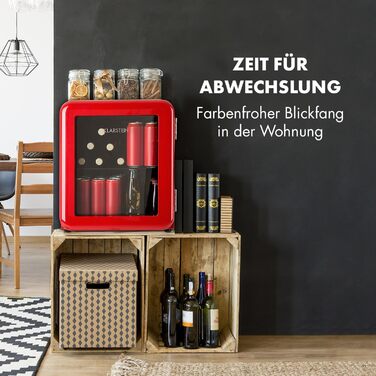 Міні-холодильник зі скляними дверцятами 48 л червоний Klarstein