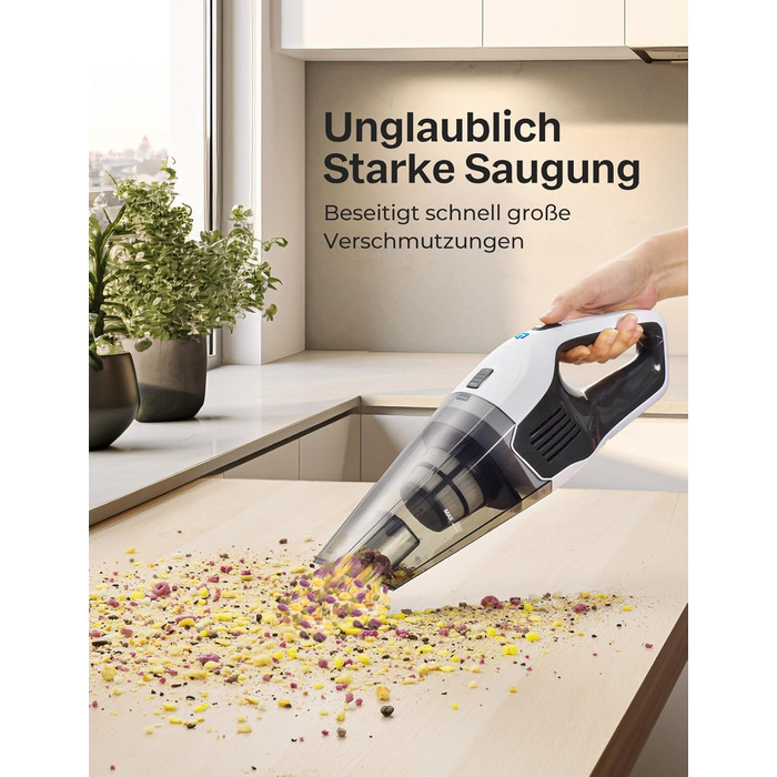 Портативний ручний пилосос, потужний 70 Вт білий Portutif