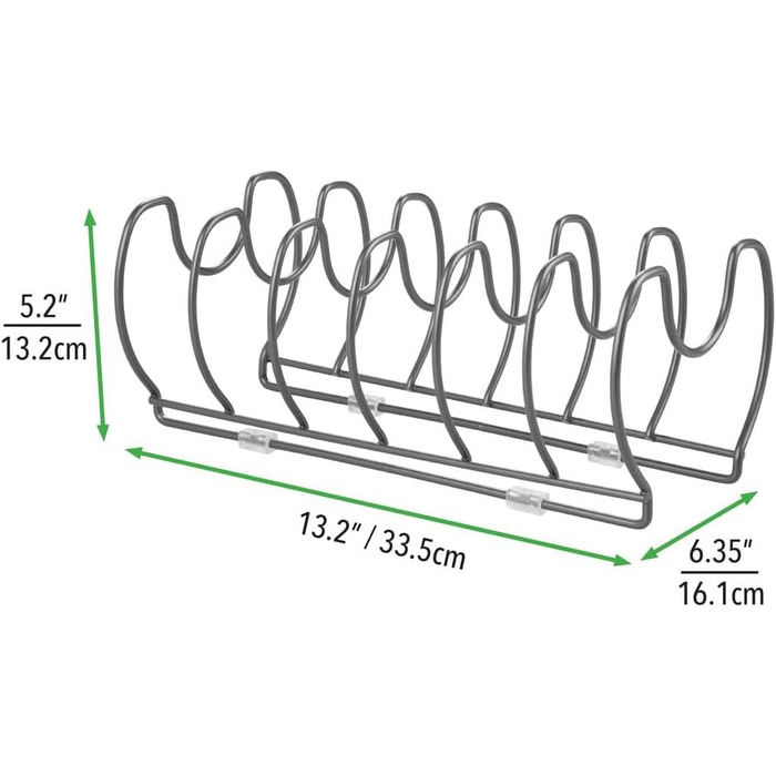 Підставка для посуду 33,5 x 16 x 13 см сіра mDesign