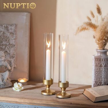 Скляний циліндричний свічник 2 шт. 31 см NUPTIO