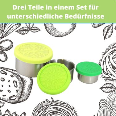 Набір з 3 металевих контейнерів для зберігання продуктів 50, 100, 200 мл Viwanda