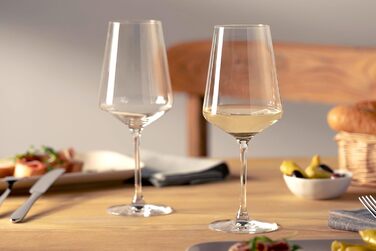 Келихи для рислінгу LEONARDO HOME PUCCINI (набір з 6 шт.) Келихи для вина, стійкі до подряпин (400 мл) Можна мити в посудомийній машині та довговічні Вічні келихи для білого вина Сучасний дизайн Келих для рислінгу Puccini 069540 6 келихів (келих для білог