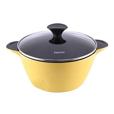 Кастрюля со стеклянной крышкой Fissman RAINBOW 24 см (4596)