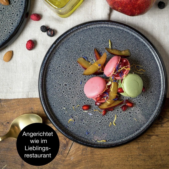 Набір з 4 десертних тарілок 21 см, сіра реактивна глазур Moritz & Moritz