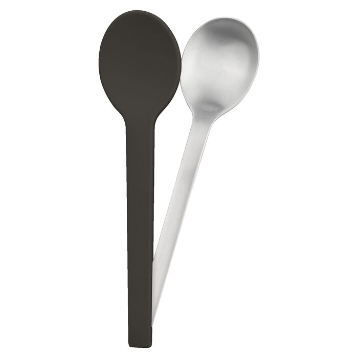 Харчовий контейнер 600 мл з ложкою, нержавіюча сталь, шоколадний колір Thermo Plus Zwilling