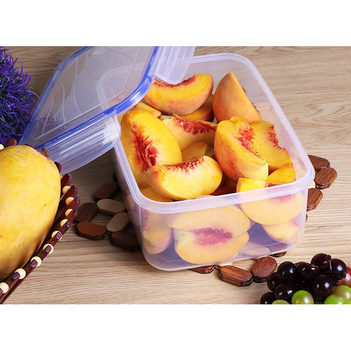 Банки для зберігання з кришками (9 контейнерів, 9 кришок) Контейнери для зберігання продуктів для кухні, кухонний органайзер без бісфенолу А (24 упаковки, синій), 18