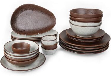 Арена Реактивна порцеляна на 4 особи (24 шт. Вечеря сервіз (коричневий/бежевий, пісочний)
