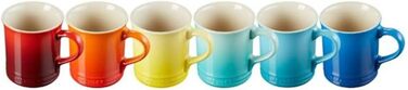 Набір із 6 великих чашок для капучино 400 мл, різнокольоровий Le Creuset