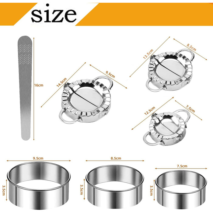 Набір з 7 форм для равіолі з нержавіючої сталі AIXIMA