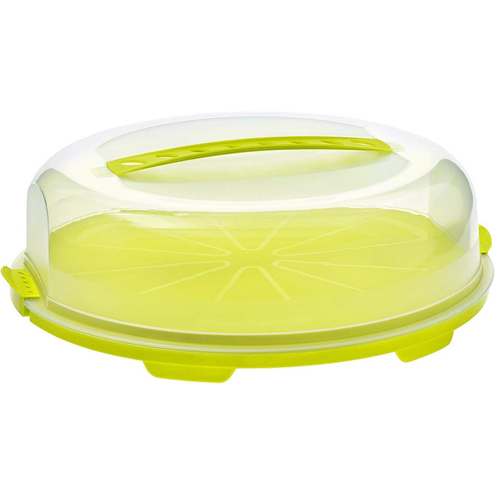 Купол для коржів Rotho Fresh, пластик (PP), без BPA, (35,5 x 34,5 x 11,6 см) (зелений/прозорий)
