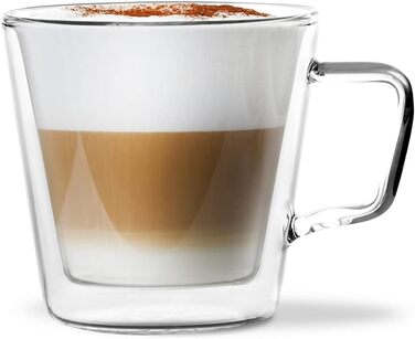Консимо. Кофейные бокалы с двойными стенками Бокалы для коктейлей Стаканы для воды Стакан для чая Чашка для чая - Прозрачный набор из 2 шт. (Diva, 250 мл)