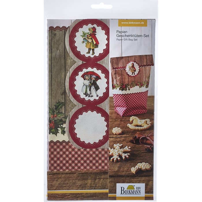 Набір подарункових пакетів, 6 шт, 14,5 x 23 см, Winter-Poesie RBV Birkmann