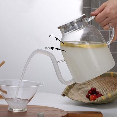 Сепаратор для отделения жира 1,6 л стеклянный с крышкой QAX