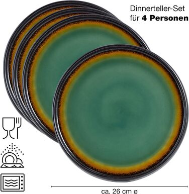 Набір посуду з керамограніту Moritz & Moritz SOLID з 18 предметів 6 персон набір посуду з 6 обідів, маленькі, глибокі тарілки (4 шт. великі тарілки)