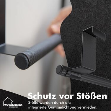 Тримач для рушників 37 см чорний Kitchenexperts