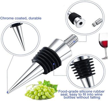 Металевих пробок для пляшок, порожніх, з цинкового сплаву, набір пробок для винних пляшок, багаторазових, для збереження вина, корок, набір пробок для пляшок, 6 шт.