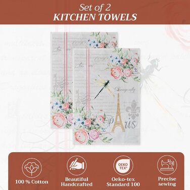 Набір із 3 багатоцільових кухонних рушників Maison d&39 Hermine Rural Christmas, 100 бавовна Барні рушники День подяки/Різдво (50 см x 70 см) (Марсове поле)