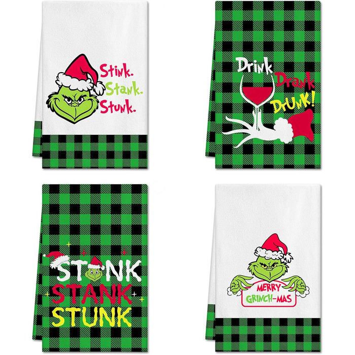 Набор из 4 рождественских кухонных полотенец 45 x 65 см, набор B Ohok