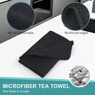 Кухонні рушники VIVOTE, рушники для гостей, подарункові, 40 x 60 см, 2 шт., м&39які кухонні рушники, абсорбуючі рушники (чорні, 40 x 70 см, 2 шт.)