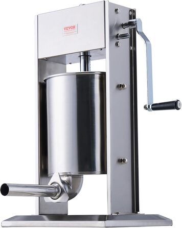 Ручна ковбасна машина VEVOR, вертикальна ковбасниця 2 л із затискачем G-типу, бочка з харчової нержавіючої сталі 304 із 2 наповнювальними трубками, машина для наповнення ковбас для кухні, ресторану, торгівлі тощо.