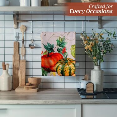 Набір із 3 багатоцільових кухонних рушників Барних рушників День подяки/Різдво (50 см x 70 см) (18 - Lumina, 50 x 70 см (Набір із 3 шт.)), 39 Hermine Noel