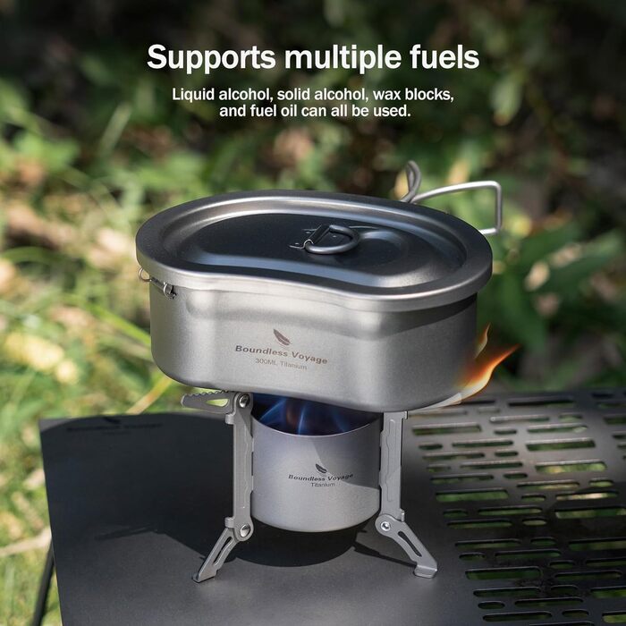 Мини-спиртовая горелка с подставками для кастрюли 80 мл. iBasingo