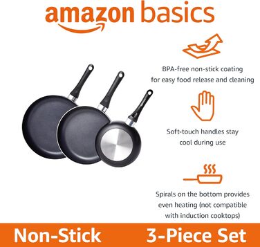 Набір посуду з антипригарним покриттям Kitchen-Profi Basics, чорний (3 шт.)